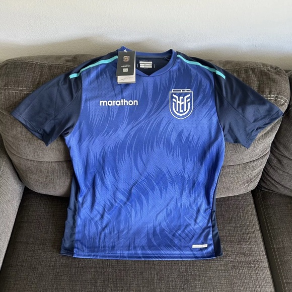 Marathon Authentic Ecuador Team Training Hidrotec Blue Jersey Men’s Sz: L